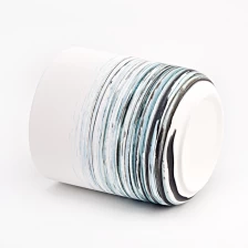 China Round ceramic Candle Vessels paint porcelain Candle Jar Wholesale manufacturer