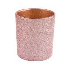 China Custom Color Pink Frosted Glass Candle Jars for Candle Making manufacturer