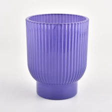 China Ribbed Glass Jar for Drinking or Candle Making Ribbed Glass Candle Jars For Sale manufacturer