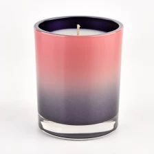 China Luxury Ombre Color Glass Candle Holder Wholesale Customized 300ml Glass Candle Jars manufacturer