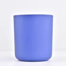 China blue color 14oz round bottom with candle jar matte glass manufacturer