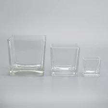China Large capacity Clear Square Glass Jars Vessel Wholesale manufacturer
