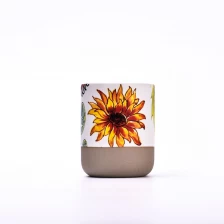 China New design votive candle vessel empty ceramic candle jar in bulk manufacturer