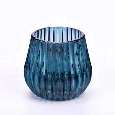 China New design glass candle jar 8oz blue glass vessels supplier manufacturer