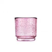 China Wholesale transparent color glass candle jars with raindrop effect manufacturer