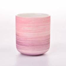 China Pink Ceramic Vessel For Candle Making Pink Candle Jar manufacturer