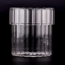 China Borosilicate Glass Container with Lids For Candle Making Borosilicate Glass Candle Vessel with Lids manufacturer