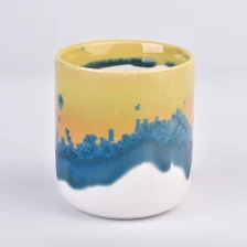 China 385ml Ceramic Candle Vessels 10oz Beautiful Colorful Ceramic Candle Jars Wholesale manufacturer
