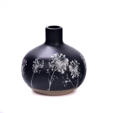 China Matte black 14oz Ceramic Diffuser Bottles Ceramic Vase Home Decoration manufacturer