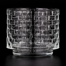 China Unique Glass Candle Jars Diamond Glass Candle Jars For Decoration manufacturer