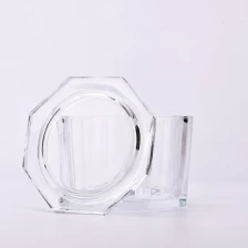 China Hexagonal Glass Jar With Lids Glass Vessel for Candle Making manufacturer