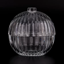 China Ball Shaped Glass Candle Jar with Lids Ribber Glass Candle Holder with Lids manufacturer