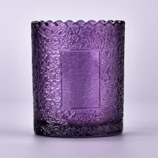 China Popular Customized Embossed Glass Candle Holders For Decoration manufacturer