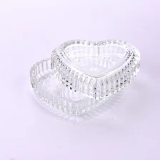 China Love Shaped Glass Candle Jar with Lids Travel Glass Candle Holder with Lids manufacturer
