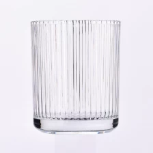 China Crystal Glass Candle Holders Popular Ribber Glass Candle Vessels Wholesale manufacturer