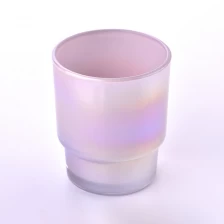 China Popular Iridescent Glass Candle Jar For Candle Making in Bulk manufacturer