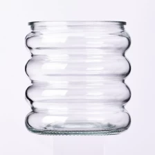 China Unique design glass candle jar clear glass candle holder manufacturer