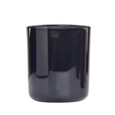 China Black Glass Candle Holders 15oz Glass Candle Vessels manufacturer
