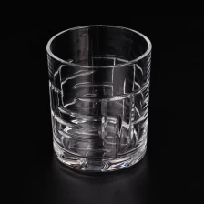 China Unique Embossed Pattern Glass Candle Holders Wholesale manufacturer