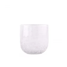 China Hand Made Glass Candle Jars 300ml White Glass Candle Holders manufacturer