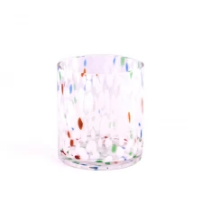 China Colored Candle Glass Vessels Customized Colored Glass Candle Holders For Decoration manufacturer