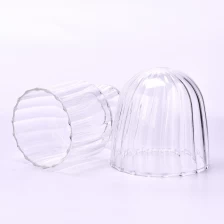 China unique design clear glass candle jar with lid for hom decor manufacturer