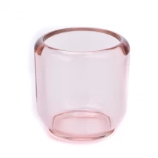 China transparent pink glass jar 7oz glass vessles for candle making manufacturer