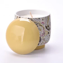 China Wholesale Unique Luxury Ceramic Candle Vessel Jars with Ceramic Lid manufacturer