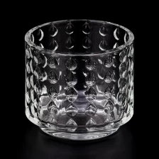 China Unique Embossed Glass Candle Jars Wholesale manufacturer