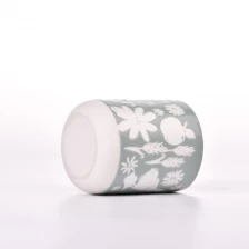 China Unique embossed Ceramic Candle Jars Home Decoration manufacturer