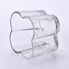 China Clear flowers shape glass candle vessel wholesale manufacturer