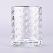 China Customized Color GEO Glass Candle Jars Large Glass Candle Vessels 700ml 20oz Candle Glass manufacturer