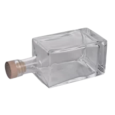 China large capacity square clear glass reed diffuser bottle with wooden stopper manufacturer