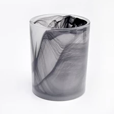 China Custom Logo Frosted Marble Glass Candle Holders manufacturer