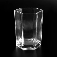 China Hexagon Glass Jar For Candle Making Custom Hexagon Glass Candle Holders manufacturer
