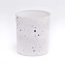 China Custom Speckles Glass Candle Holders 8oz Glass Candle Vessels manufacturer