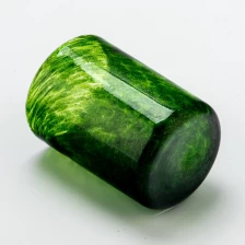 China Wholesale Handmade green Glass candle jars for candle making manufacturer