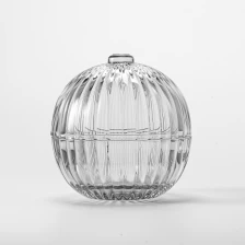 China Popular Round Ball Glass Candle Vessels With Lids Glass Candles Wholesale manufacturer