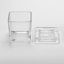 China 330ml 9oz Square Glass Candle Jar With Lids Custom Color Sqaure Glass Candle Jars manufacturer