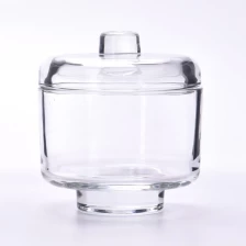 China Unique Glass Candle Jar With Glass Lids Custom Color Logo Glass Candle Vessels manufacturer