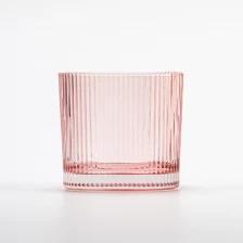 China Wholesale Pink Stripe Glass for Candle Making manufacturer