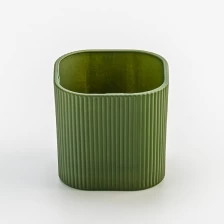 China Luxury Green square glass candle jar wholesale manufacturer