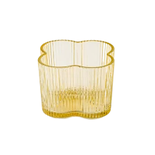 China Wholesale transparent yellow glass candle vessel manufacturer