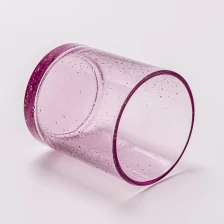 China 300ml purple glass candle container with water drop decor manufacturer