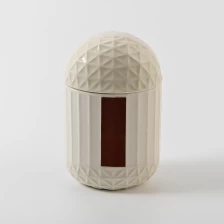 China Wholesale Logo Empty Ceramic Matchstick jar with Ceramic lid manufacturer