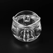 China wholesale 150ml clear glass candle container with glass lid manufacturer