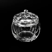 China Modern Transparent pumpkin Shaped Glass Jar Wholesale for Home Decor manufacturer