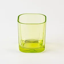 China Popular green 9oz square glass candle container manufacturer