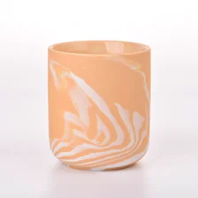 China Marble Decoration Ceramic Candle Holders 12oz Ceramic Candle Jars Wholesale manufacturer