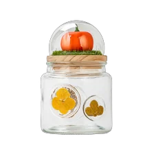 China New Unique 500ml Glass Candle Vessel Glass with Creative Lid manufacturer